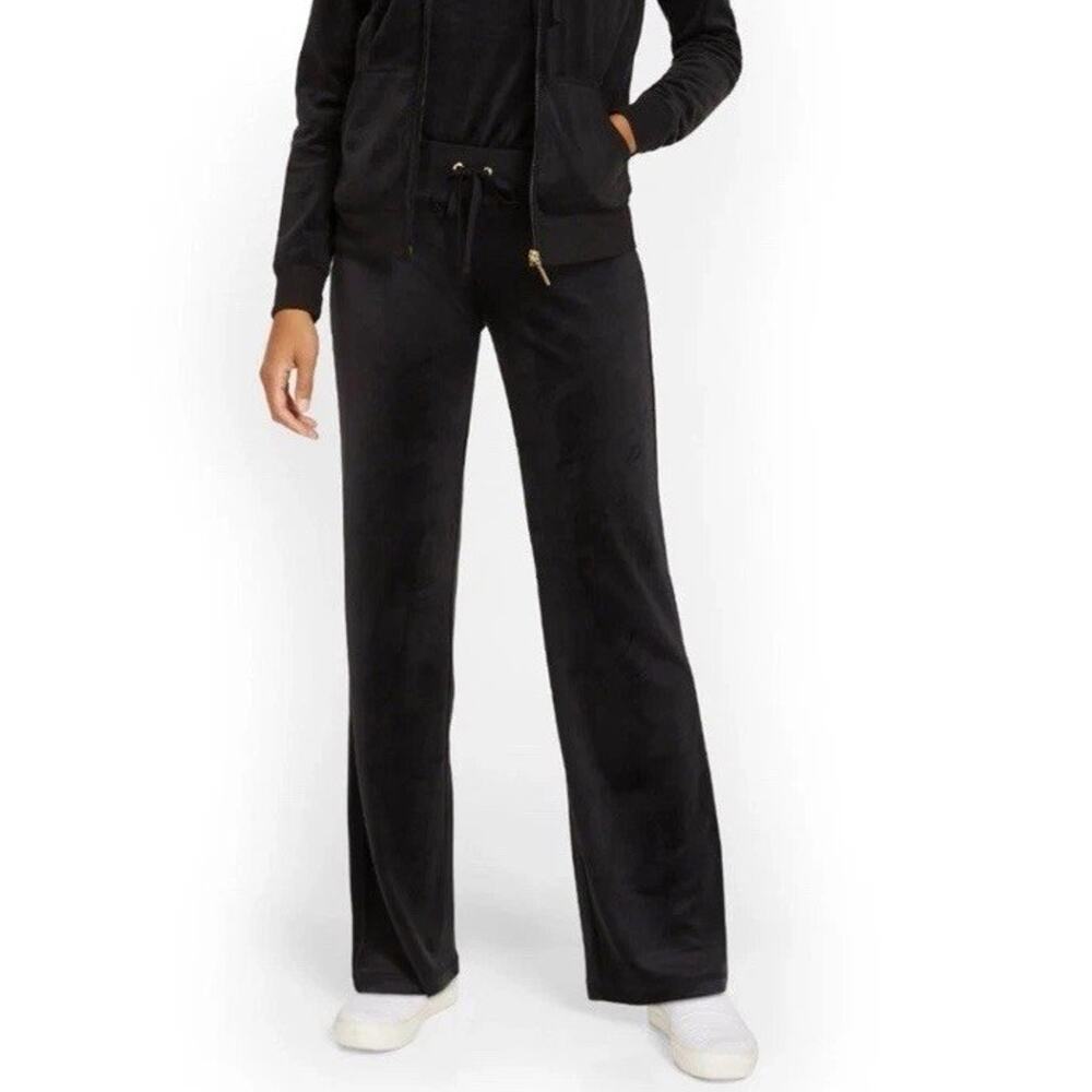 Nike The Athletic Dept Vintage Women’s Black Velour Flared Pants Y2K Sz Small